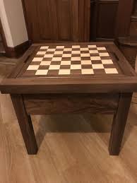 Reversible Wooden Chess Table Etsy In 2020 Chess Table Wooden Chess Chess Board Table