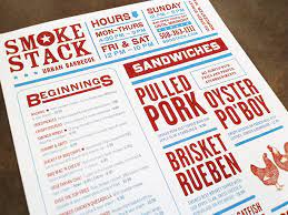 Art Of The Menu Smokestack Menu Design Bbq Menu Design Restaurant Menu Design