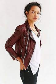 Doma Oxblood Quilted Leather Jacket Fashion Clothes Women Fashion Burgundy Leather Jacket