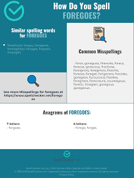 Correct Spelling For Foregoes Infographic Spellchecker Net