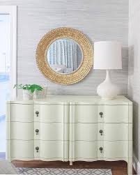 Shop wayfair for the best cream colored dresser. Cream Dresser With Drop Pulls And Gold Scalloped Mirror Transitional Bedroom