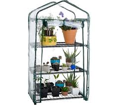 Pure Garden 3 Tier Mini Greenhouse With 3 Shelves And Cover Qvc Com In 2020 Mini Greenhouse Diy Greenhouse Home Greenhouse