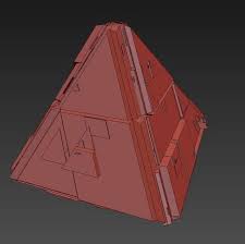 Sci Fi Pyramid Shape Triangle 3d Model Low Poly Max Obj Mtl Fbx 2 Pyramids Sci Fi 3d Model