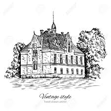 Vintage Vector Sketch Tile Old European House Mansion Historical Royalty Free Cliparts Vectors And Stock Illustration Image 59715352 How to draw a old mansion. vintage vector sketch tile old european house mansion historical