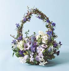 Inxugao artificial flowers hanging basket with azalea silk flowers for outdoor/indoor, artificial hanging plant in basket, wonderful dried flower arrangements for patio garden decorate (light purple) 3.4 out of 5 stars 15. A Tisket A Tasket Flowers In A Basket Flower Magazine