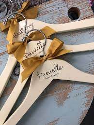 Etsy Set Of 4 Personalized Bridesmaid Hangers Wedding Dress Hanger Engraved Bridesmaid Hanger Wedding Dress Hanger Personalized Bridesmaid Hangers Diy Wedding Hangers