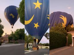 A hot air balloon crashed in an albuquerque, new mexico, neighborhood on saturday, killing five people after apparently being blown into power lines by the wind and catching fire, police said. Video Shows Hot Air Balloon Crash Landing In A San Diego Neighborhood