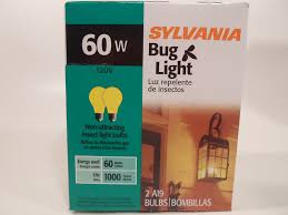 Yellow Bug Light Bulb 60w Watt Sylvania 2 Pack Outdoor Porch Non Attracting 60 Sfhs Org