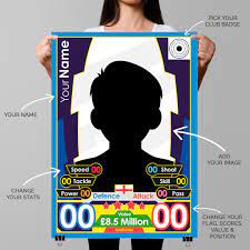 We have over 50 cool football card designs for you to choose from. Match Attax Fully Customised Poster Football Gifts Football Posters Personalised Football Prints Full Squad Prints
