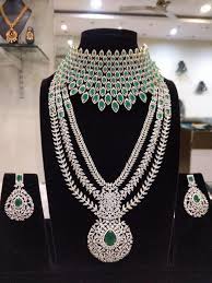 Grand Bridal Necklace Set With A Collar Choker Necklace Long Necklace Earrings In American Diamond Bridal Necklace Set Wedding Jewelry Bridal Necklace