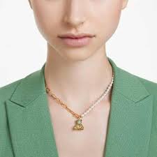 Pendentif Teddy, Perle de cristal, Ours, Multicolore, Placage de ton or