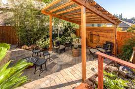 Metal sheets are easy to fix according to the size and shape of pergola. Lean To Patio Cover Paradise Restored Landscaping Rustic Pergola Patio Gazebo Backyard Patio