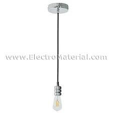 1 x mounting kits set (excluding other decorations) 【advantage】 suitable for living room, bedroom, study, restaurant, aisle etc., for decoration. Pendant Lamp Holder In Chrome With E27 Socket Electromaterial