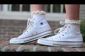Converse With Frilly Socks This Is What I Need For My Converse Style Shoes Frilly Socks Converse High Top Converse Outfits