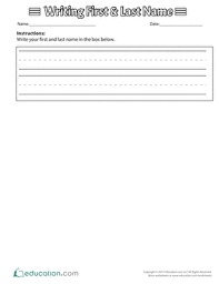 Writing Names Printable Worksheets Education Com
