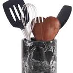 Utensilienhalter Löffel Caddy zinntheken handgefertigt Marmor Küche  Utensilien Set Organizer – 11,4 x 11,4 x 16,5 cm Besteck Essstäbchen  Kanister ...