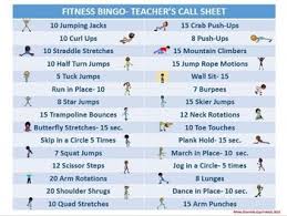 Fitness Bingo 30 Different Bingo Cards Great For Distance Learning Physical Education Lessons Physical Education Activities Physical Activities For Kids
