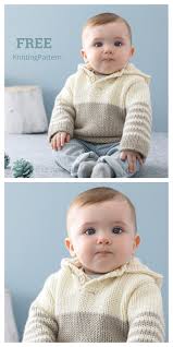 Many of the patterns are free. Easy Knit Baby Hooded Sweater Free Knitting Pattern Knitting Pattern