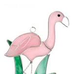 Stained Glass Flamingo