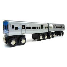 Mta Metro North Railroad 2 Car Set Wooden Toy Train Car Set Wooden Train