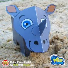 Rhino Craft Activity 3d Paper Model Rhinoceros Craft Activities For Kids Craft Activities Paper Models