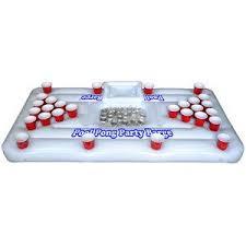 Gopong Inflatable Swimming Pool Party Barge Floating Beer Pong Drinking Table With Cooler White 6 Float Walmart Com In 2021 Floating Beer Pong Table Beer Pong Tables Pool Beer Pong