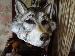 Masquerade Masks Paper Mache Wolf Mask Wolf Costume Etsy Wolf Mask Animal Masks Paper Mache Mask