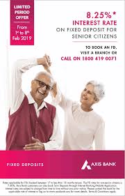 Following table provides you the details. Axis Bank 8 25 Interest Rate On Fixed Deposit For Senior Citizens Ad Advert Gallery