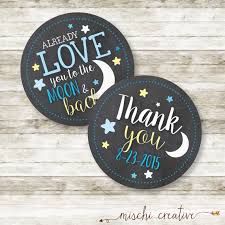 Love You To The Moon And Back Favor And Thank You Tags Printable Diy Tags Baby Shower Gift Bags Star Baby Shower Theme Baby Shower Party Favors Boy