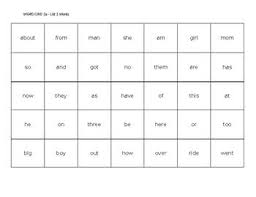 Fountas Pinnell Word Grid Materials High Frequency Words Words Word Study Lessons