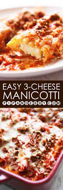 Easy Three Cheese Manicotti Recipe Recipe Recipes Manicotti Recipe Three Cheese Manicotti Recipe