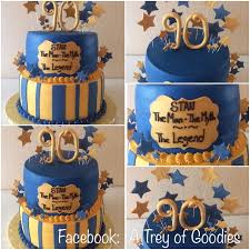 Be its birthday of your boyfriend, husband, or brother our birthday cakes for men will perfectly convey your message to the recipient. Gold And Royal Blue 90th Birthday Cake Cakecentral Com