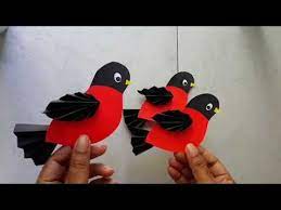 Easy Paper Bird Paper Birds Tutorial Craft Idea For Kids Birds For Kids Aloha Crafts Youtube Bird Paper Craft Paper Birds Paper Crafts For Kids