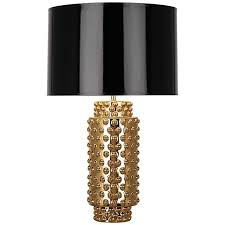 Robert Abbey Large Dolly Black Shade Gold Glaze Table Lamp 6p845 Lamps Plus Gold Table Lamp Black Table Lamps Table Lamp
