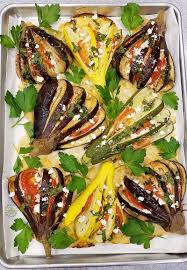 Mediterranean Roasted Eggplant Zucchini And Yellow Squash Fans Recipe In 2020 Yellow Squash Eggplant Zucchini Yellow Squash And Zucchini