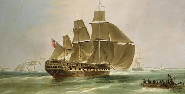 Pic depicting Sailors entering the Madras Harbour