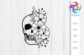 Download Skull With Flowers Svg Cut File By Sintegra Thehungryjpeg Com