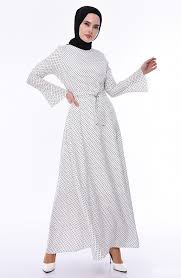 Puantiyeli Elbise 5530 04 Beyaz Puantiyeli Elbise Moda Stilleri Elbise