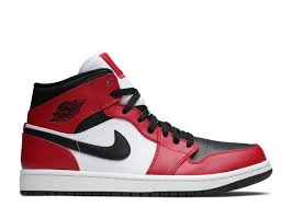 Air Jordan 1 Mid Chicago Black Toe Air Jordan 554724 069 Black Gym Red White Flight Club