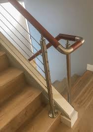 Stainless steel wall mount stair handrail brackets wood metal railing 60*60mm. Stainless 90 Curved Elbow For Wood Handrail Only 45 13 Stainless Steel Stair Parts Collection 3