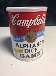 A, b, c, d, e, f, g, h, i, j, k, l . Campbells Soup Alphabet Dice Cross Word Game In Original Etsy Schweiz