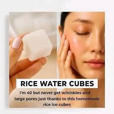 Rice cubes for skin tightening and brightening