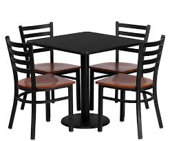 Cherry finish kitchen & dining room chairs : Btod 30 Square Top Breakroom Table W 4 Chairs