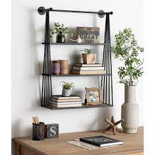 Andish Hanging Wall Shelf Shelves Hanging Shelves Carbon Loft