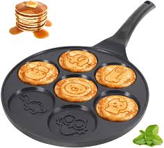 Posted on february 4, 2015 by wellsdc. Amazon Com Kutime Pancake Pan Pancake Griddle With 7 Flapjack Animals Molds Pancake Maker Skillet Non Stick Breakfast Pan For Pancake Blinis Omelettes Fried Eggs Kitchen Dining