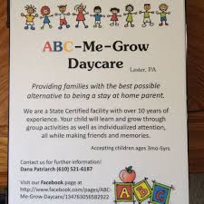 Abc Me Grow Daycare In Lester Pa Affordable Quality Childcare Providers Childcare Provider Daycare Making Friends