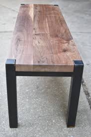 Banc En Acier Noyer Et Acier Table Basse Etsy Wood And Metal Table Metal Furniture Industrial Design Furniture