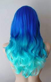 Blue Wig Blue Ombre Wig Pastel Wig Long Wavy Hair Wig Etsy Electric Blue Hair Blue Ombre Wig Blue Ombre Hair