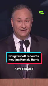 Second Gentleman Doug Emhoff told crowds at the Democratic National  Convention in Chicago how he first met his wife, Kamala Harris. #dougemhoff  #kamalaharris #kamala #politics #news