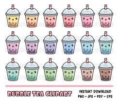 Our boba tea bubble milk tea shirt with funny quote professional drinker, and cute kawaii boba tea cup straw art with pearls are perfect gifts for boba milk tea lovers, foodie, fans of this drink that originated in taiwan. Bubble Tea Kawaii Clipart Set Cute Bubble Tea Clip Art Boba Etsy